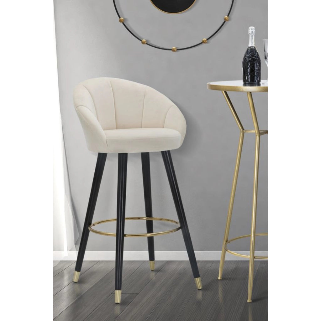 Sgabello Alto VKH429, Beige, Metallo, 55x56x104 cm