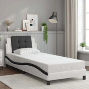 Giroletto senza Materasso Zadar Bianco e Nero 90x200 cm in Similpelle 3208162