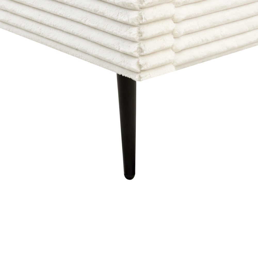 Letto bianco sporco velluto a coste testiera con rete a doghe 160 x 200 cm design minimalista