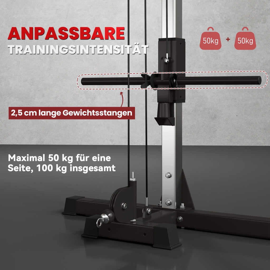 Telaio Fitness Crossover ¨C Zephmum ¨C Sistema Cavi, 1-2 Persone, Acciaio Plastica Nero