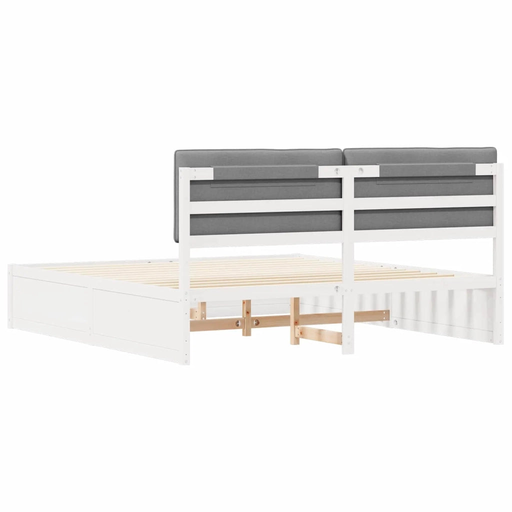 Letto con Testiera Rivestita Grigio chiaro 180 x 200 cm 3398218