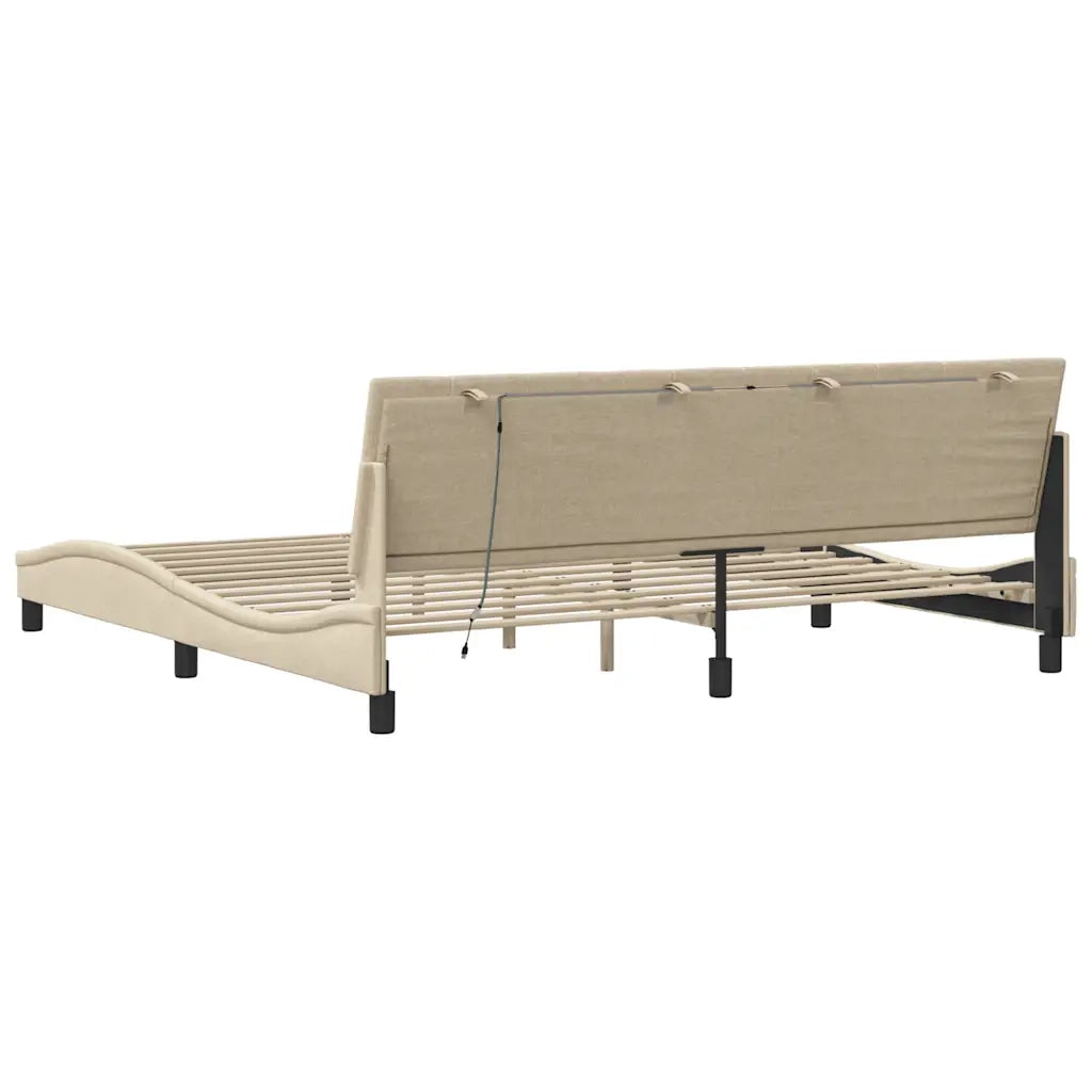 Giroletto senza Materasso Hanko Crema 200x200 cm in Tessuto 3310487
