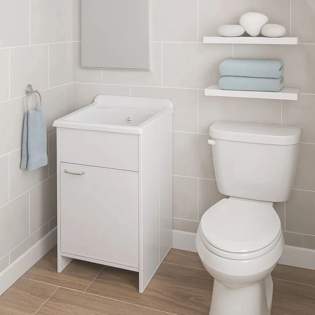 Negrari mobile lavatoio ad 1 anta in pvc garden con lavabo kit scarico incluso *** misure 50x50 cm, confezione 1