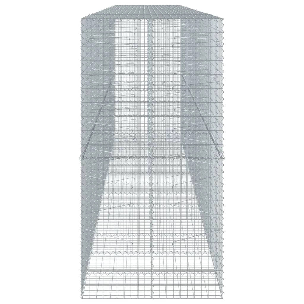 Gabbione recinto a gabbia muro di contenimento con coperchio 650 x 100 x 200 cm ferro zincato argento 02_0040188