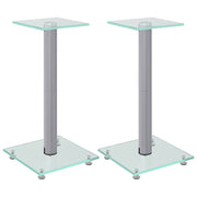 Pedane Casse 2 pz Argento Vetro Temperato Design a 1 Pilastro CFW6926046