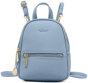 Borse da viaggio per donne con cinturino, zainetti eleganti per ragazze, borse da spalla per bambine, zaini da viaggio impermeabili in pelle PU blu