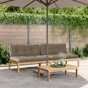 vidaXL Divani Centrali Pallet Giardino 2pz con Cuscini Massello Acacia