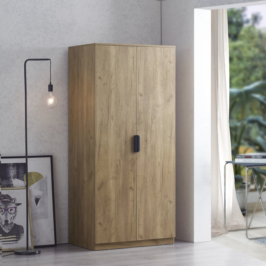 Armadio Guardaroba Eiselfing 176 x 80 x 52 cm Effetto Rovere [en.casa]