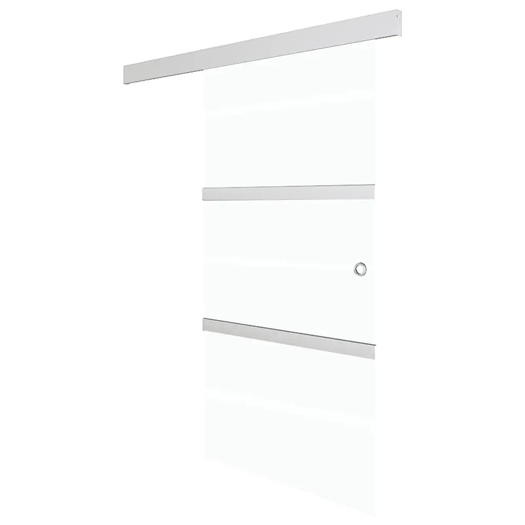 Porta Scorrevole in Vetro ESG e Alluminio 90x205cm Argento 288059