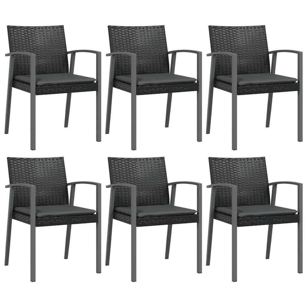 Set Pranzo da Giardino 7 pz con Cuscini in Polyrattan e Acciaio 3186996