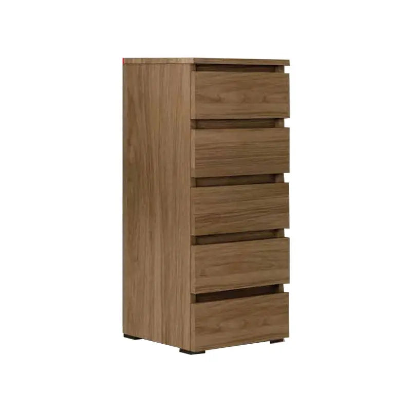 Cassettiera Noce Naturale  in legno nobilitato con 5 cassetti h127x47x40 cm