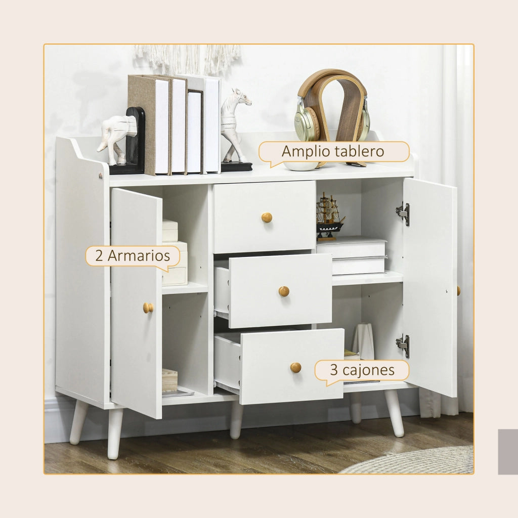 Credenza ¨C zephmum ¨C bianco pino 90x32x80 cm