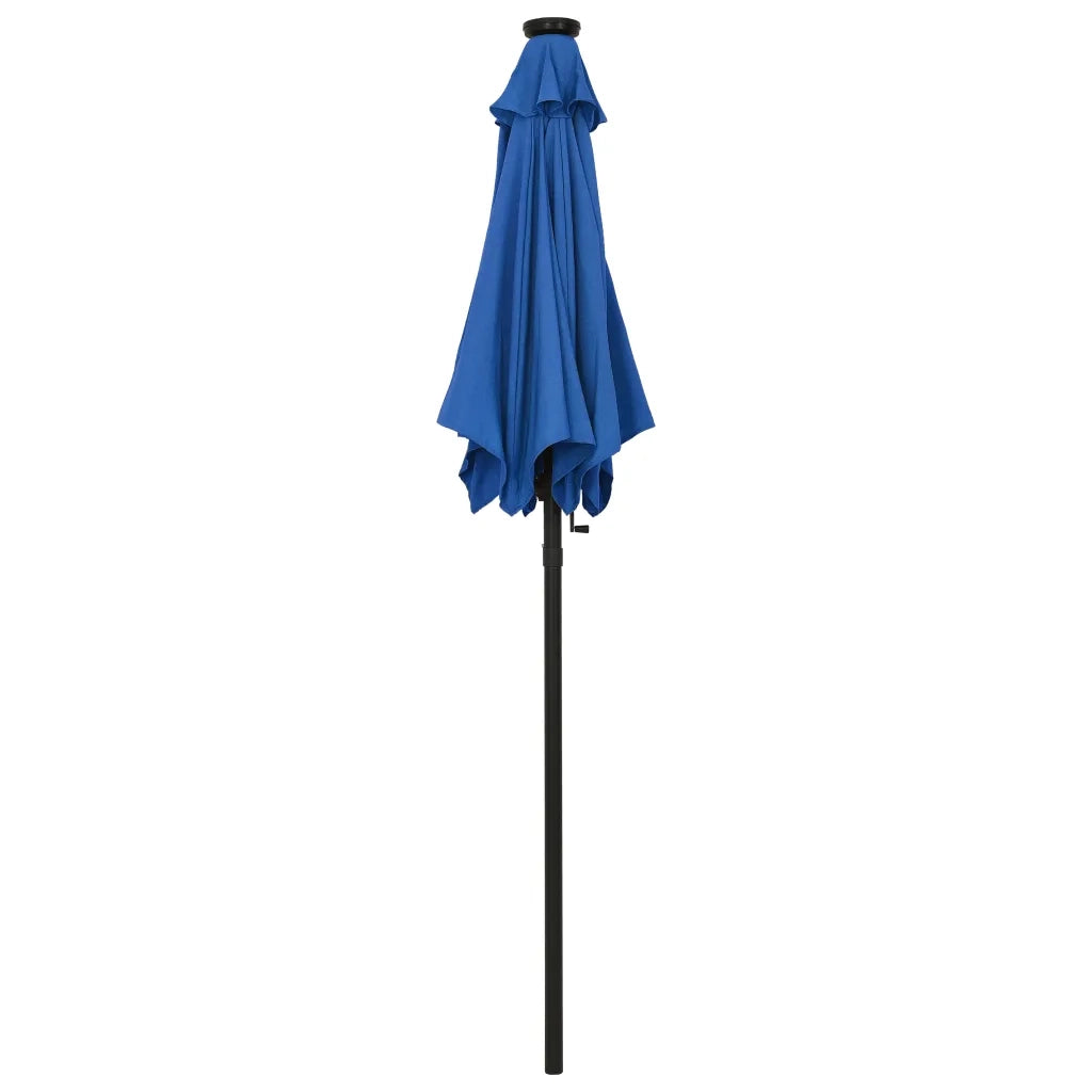 Ombrellone con Luci LED-Ombrello da giardino Azzurro 200x211 cm in Alluminio