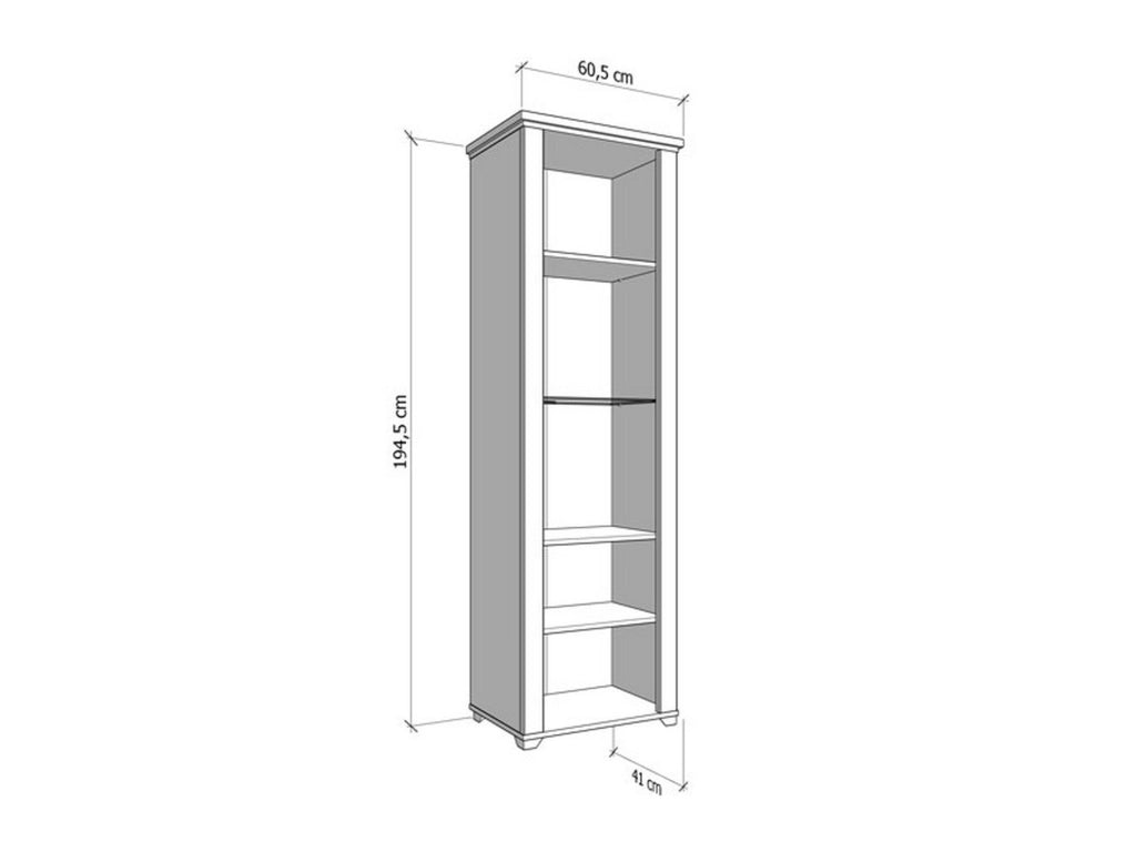 Mobile Espositore Piscinas, Vetrina 4 Ripiani, 60.5x41x194.5h cm Grigio