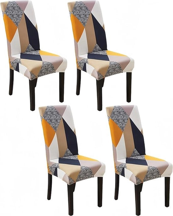 Elastici per sedute, 4 pezzi, colore della magica cubo, copricuscini elastici rimovibili per sedute, regolabili, adatti per sedute da tavolo in ristoranti, cucine, sale da ballo e uffici.