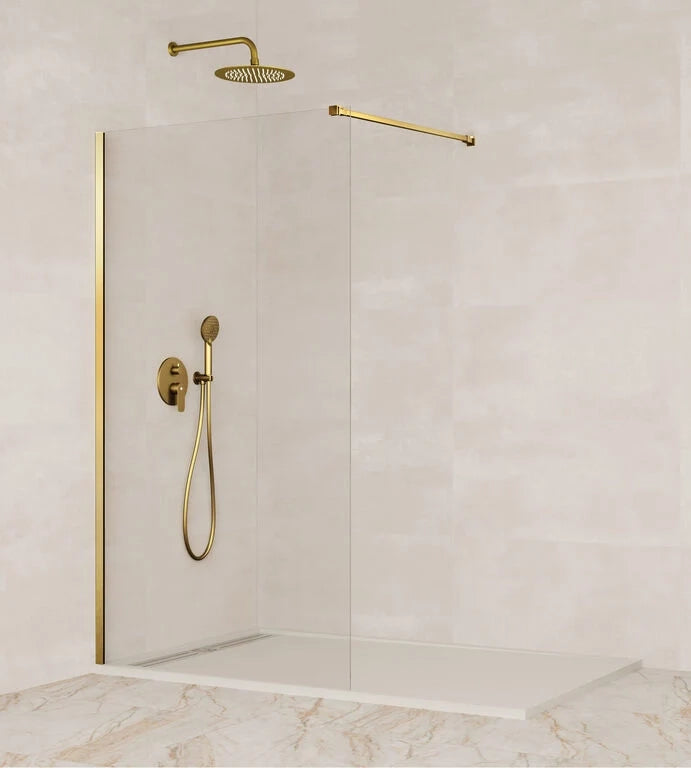 Parete doccia fissa Screen 8 mm 70 cm (66,5-68,0 cm) oro, vetro trasparente
