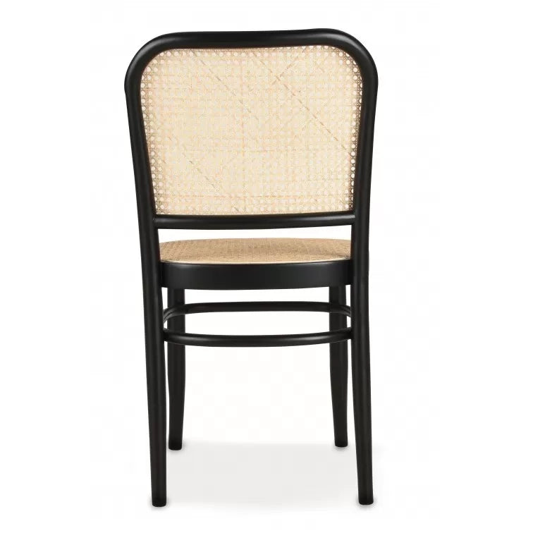 Set 2 sedie paglia di vienna in legno nero 45x47x87 - Mobili 2G