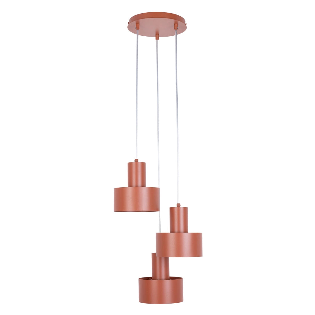 Lampadario industriale RIF mattone rotondo 3xE27 Ø33