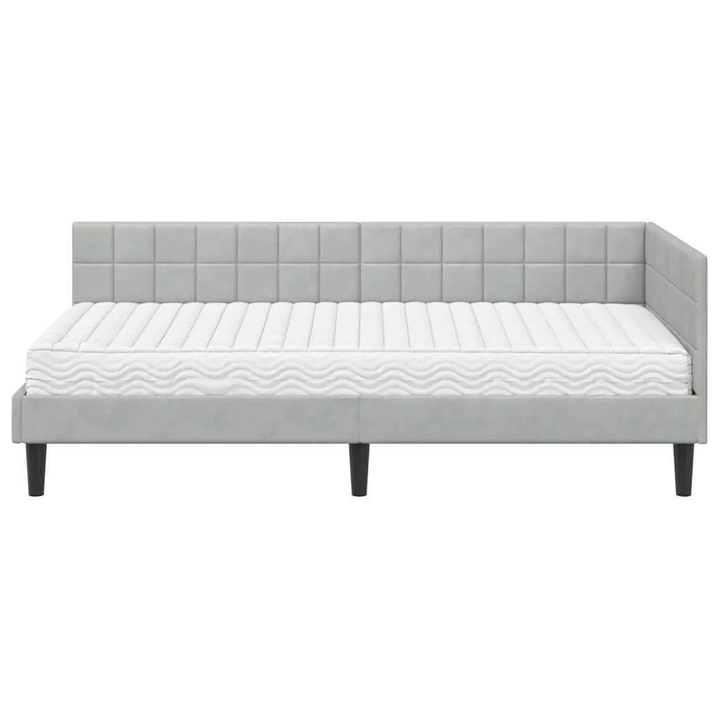 Struttura Letto Angolare con Materasso 2 pz-Giroletto con materasso Grigio chiaro 960605