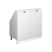 Mobile cucina sottotetto R-Line Ondulazione bianca/Bianco 80 cm con 2 porte Vicco