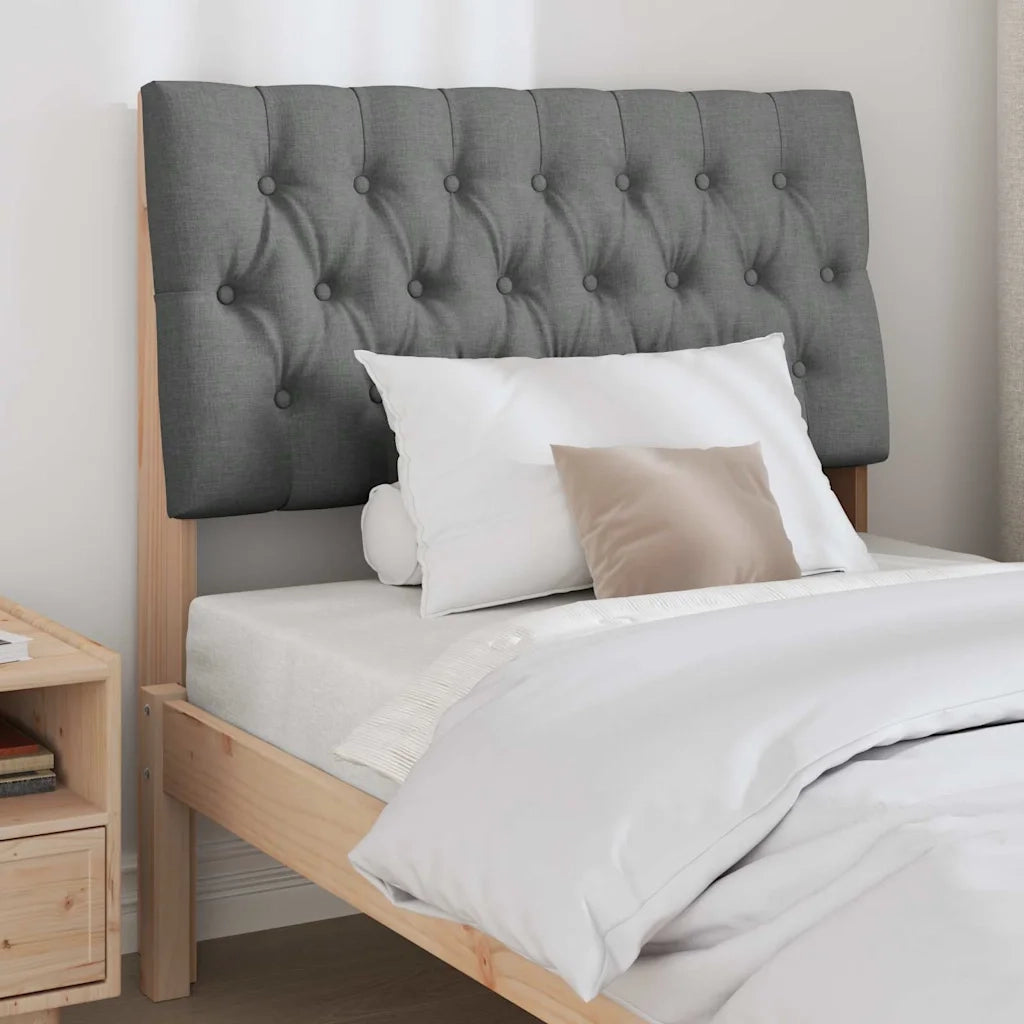 Testiera imbottita-Testiera con Cuscini-Testata Grigio scuro 90 cm Pino massello 822245