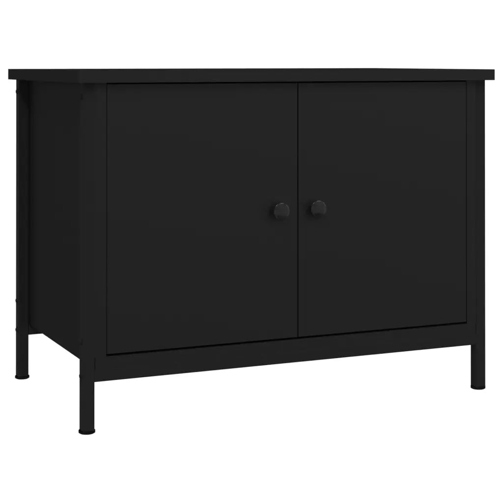 Mobile Porta TV con Ante-Mobile per TV-Credenza TV Nero 60x35x45 cm in Legno Multistrato