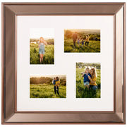 Cornice Multifoto Argento Vetro Plastica 69 x 69 cm Specchio per 10 Immagini 14x9 cm 12x17 cm 12x12 cm Collage Apertura