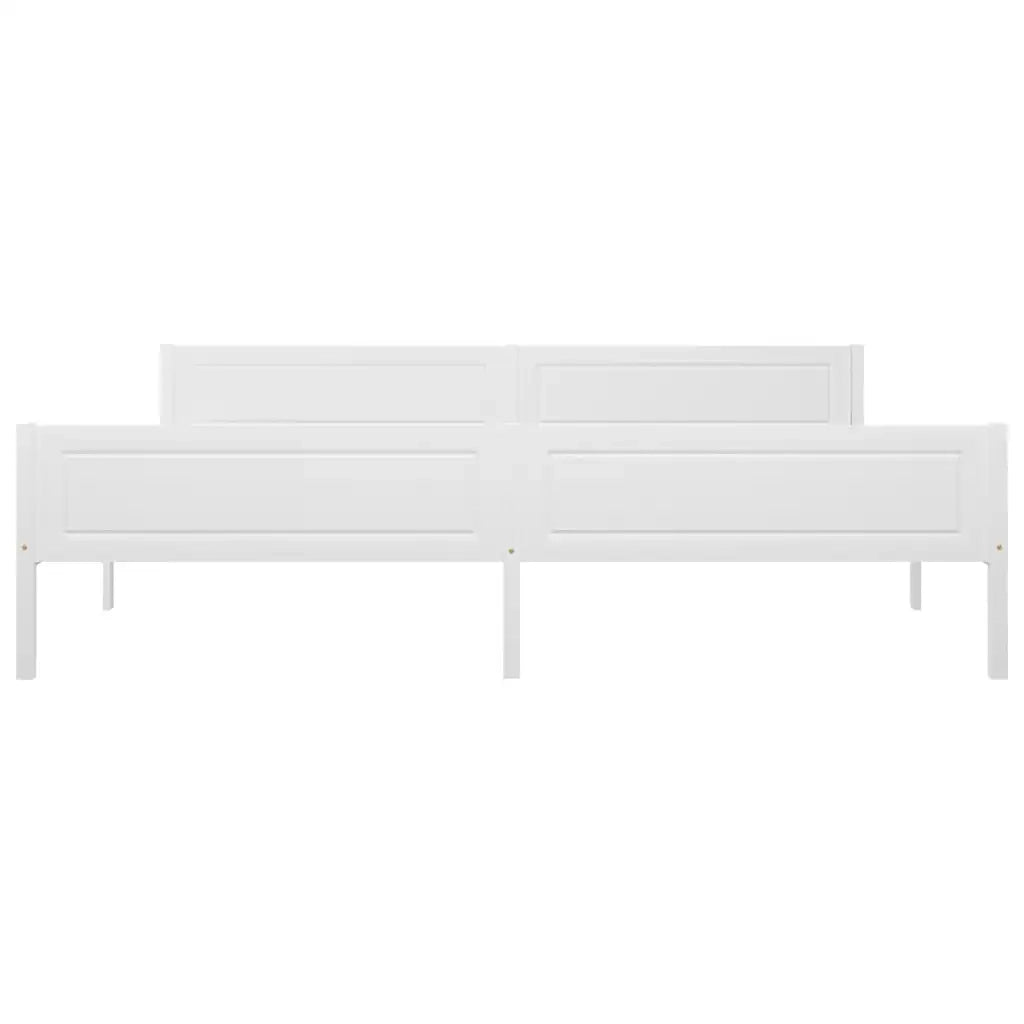 Letto matrimoniale | Letto per adulti | Giroletto Bianco in Legno Massello di Pino 200x200 cm