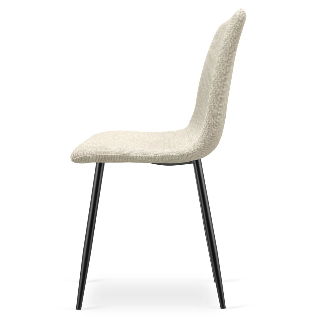 Sedia Rift imbottita in tessuto beige con gambe nere