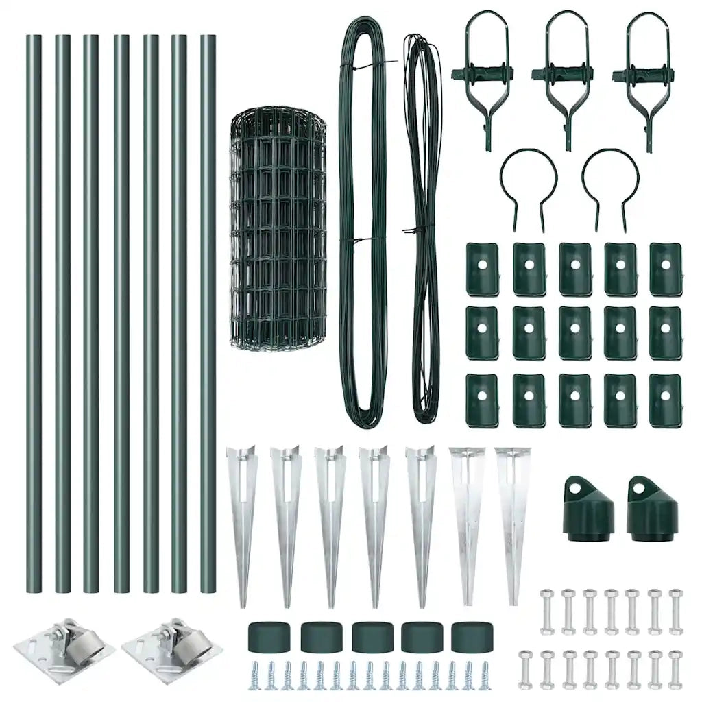 Recinzione con Posto Verde 0,6 x 10 m Acciaio e PVC 3350553
