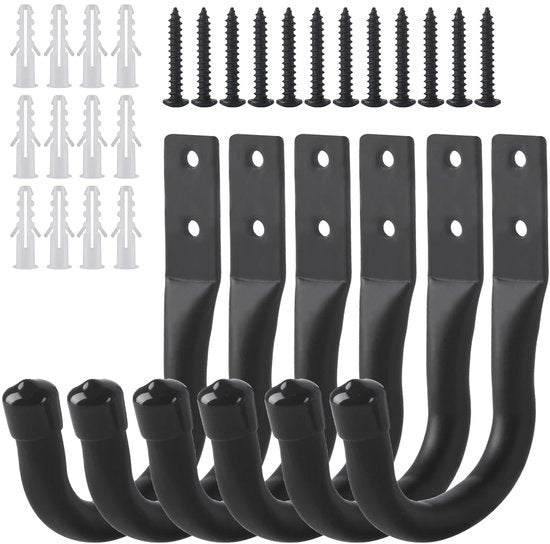 Hanger per scala - Hanger per scala robusto - Hanger per scala pesante per strumenti - Ideale per biciclette e attrezzature da giardino - 6 pezzi