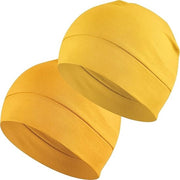 Cappello da casco leggero, sottile, 100% cotone per uomini e donne, per caschi da sport, da sonno e da moto (due gialli)