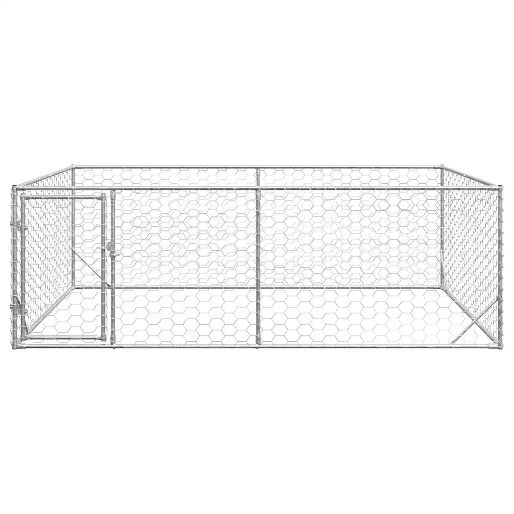Cuccia per Cani da Esterno con Porta 3x2x1 m Acciaio Zincato