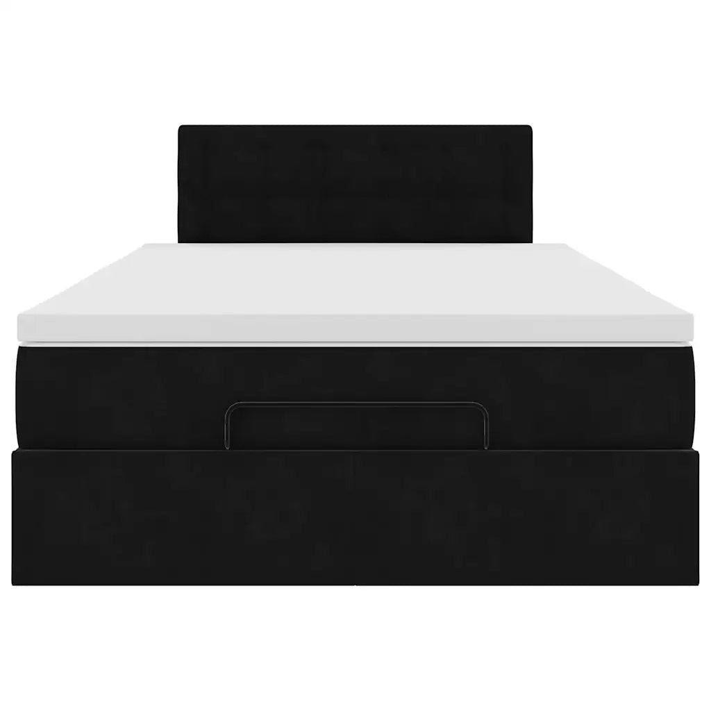 Pouf Letto con Materasso e LED Nero 120x190cm in Velluto 3312754