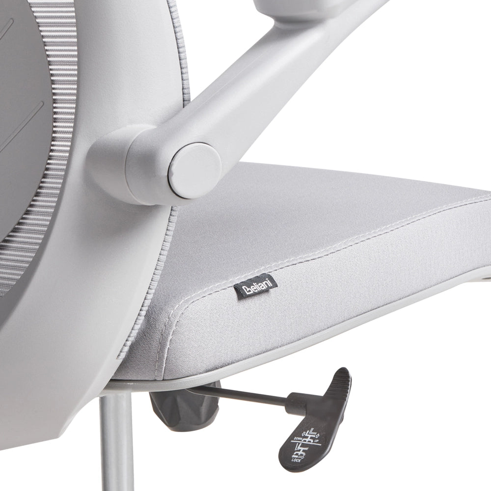 Sedia da ufficio con base girevole e braccioli regolabili in altezza con rete Grigio stile moderno
