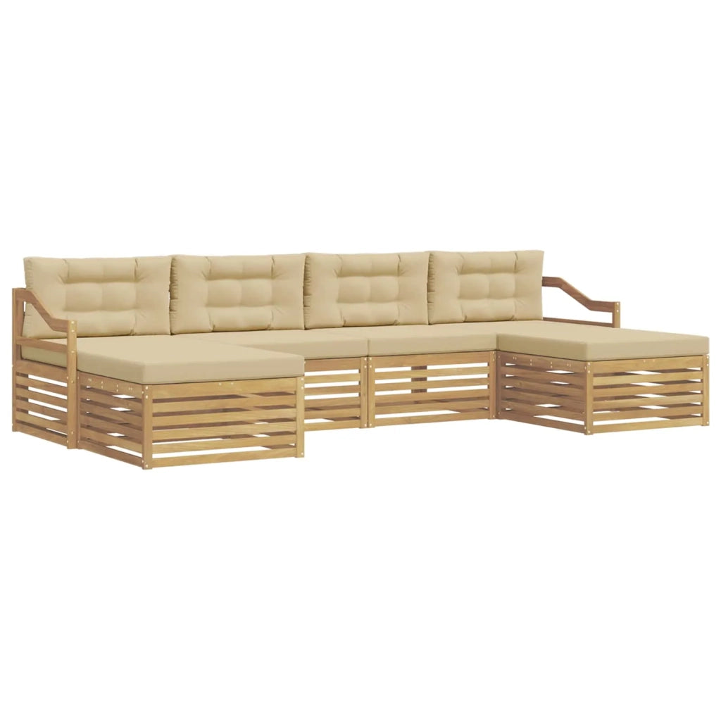 Set di divani da esterno 6 pcs Bianco e Beige