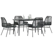 Set da Pranzo da Giardino con Cuscini 5 pz Polyrattan Vetro 3334466
