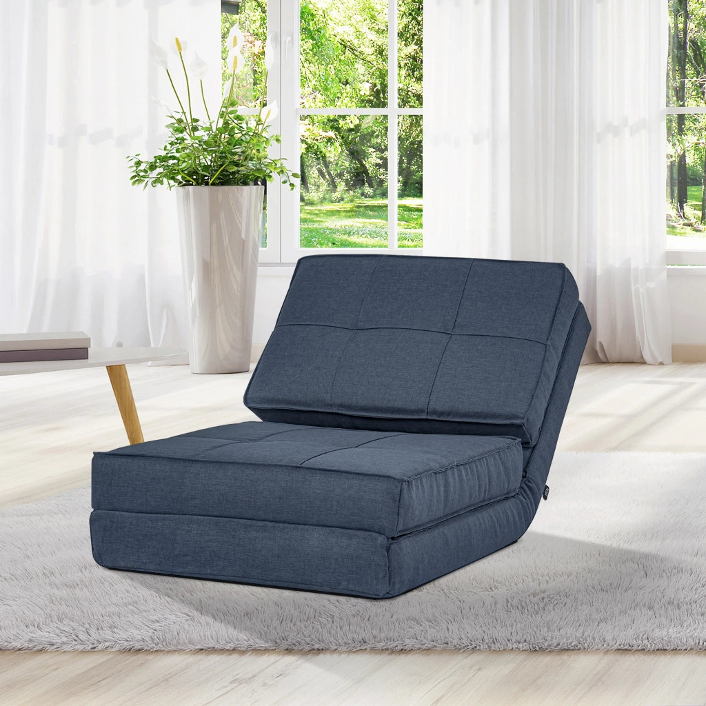 Sedia letto reclinabile imbottita ¨C zephmum ¨C blu 61x73x58 cm