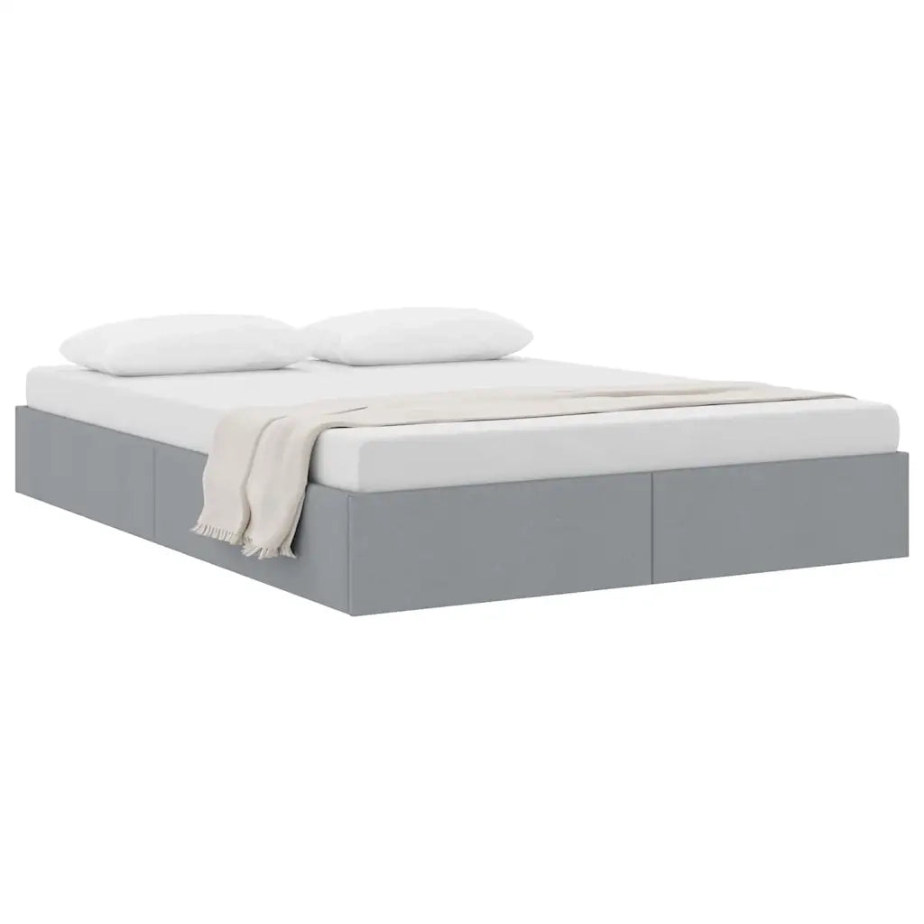 Letto con Contenitore Grigio Chiaro 135 x 190 cm Tessuto 3370046