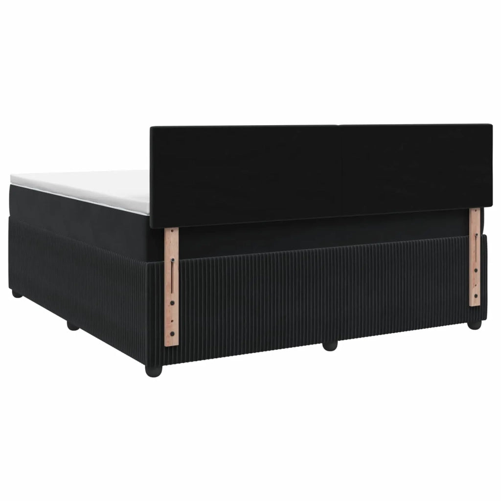 Letto box spring con materasso Nero 140 x 190 cm Velluto 3451669