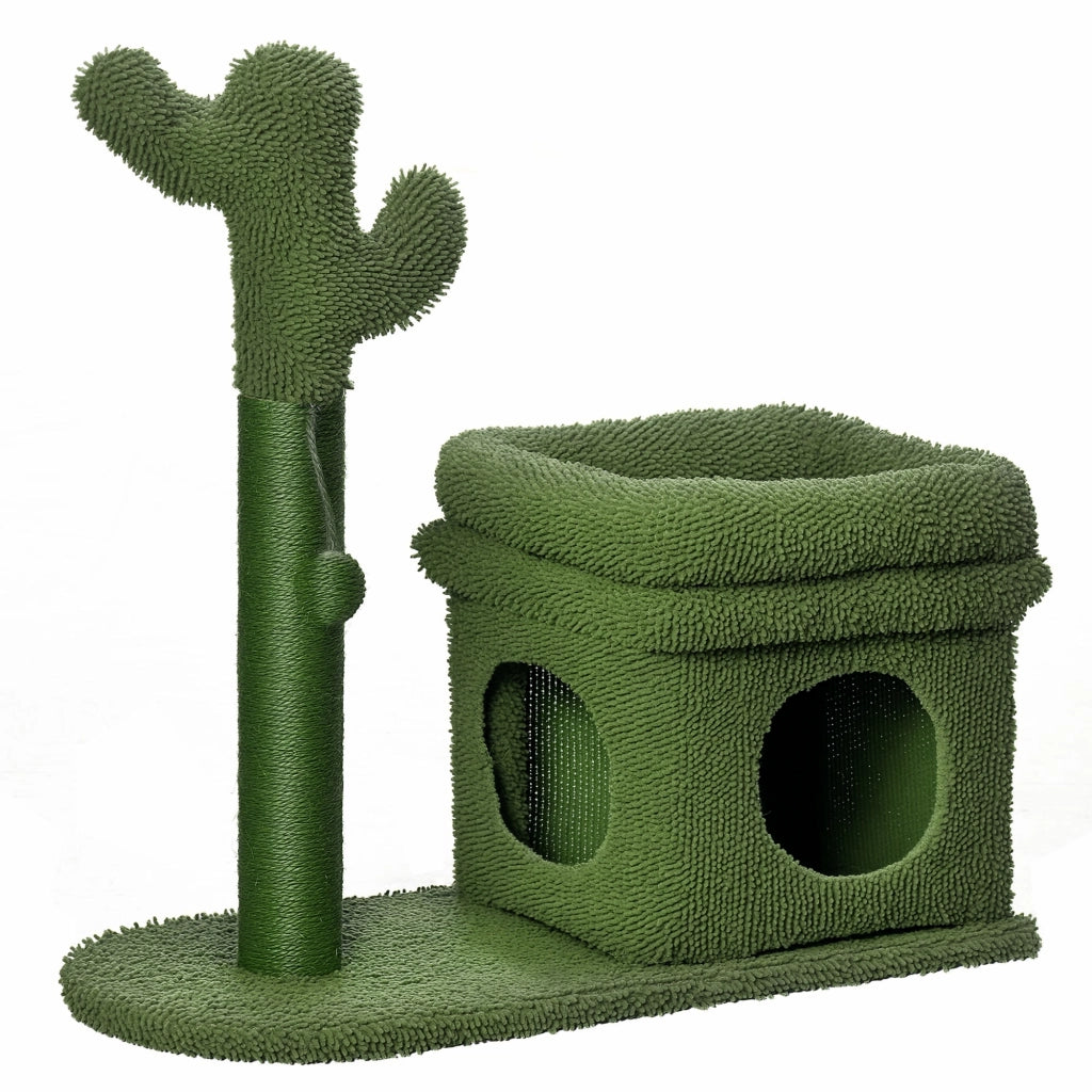 Albero tiragraffi per gatti con cuscino e palla ¨C zephmum ¨C 68x30x67 cm verde