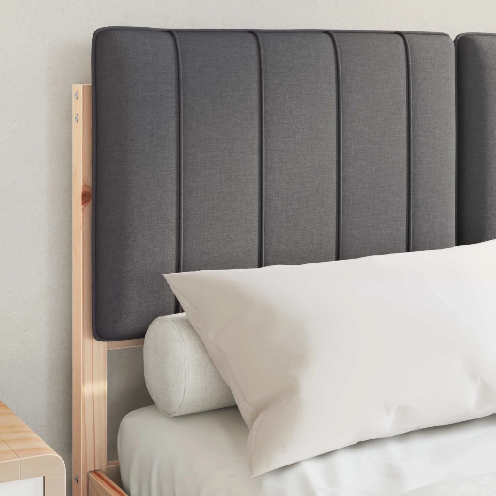Letto con Testiera Rivestita Grigio scuro 120 x 190 cm