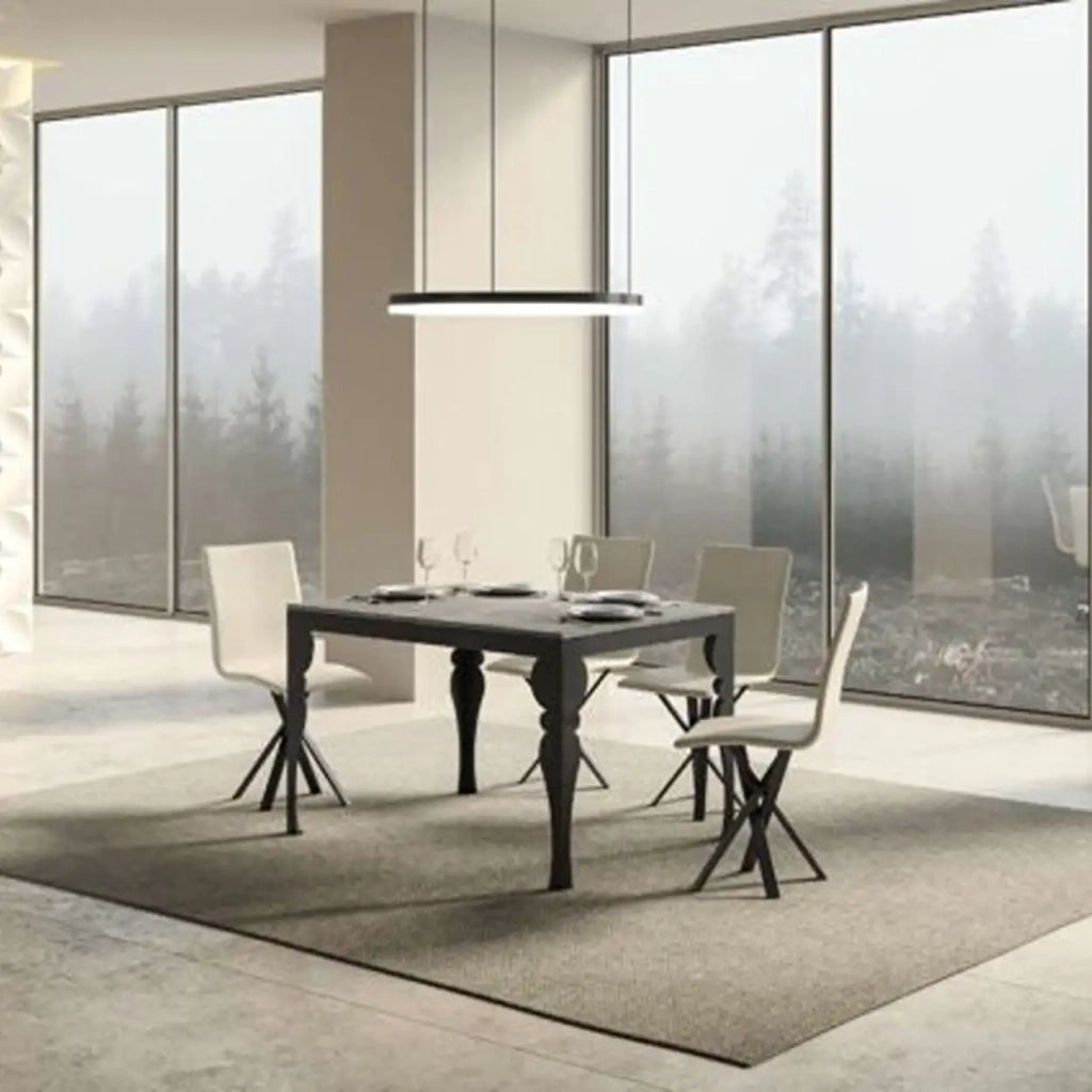Tavolo allungabile 120/224x90 cm Paxon Evolution colore cemento telaio e gambe antracite