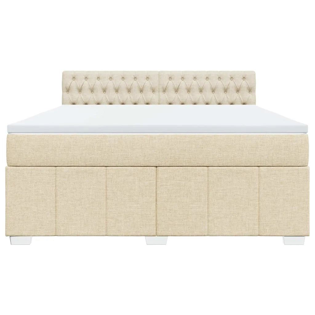 Giroletto a Molle con Materasso Crema 180x200 cm in Tessuto 3287159