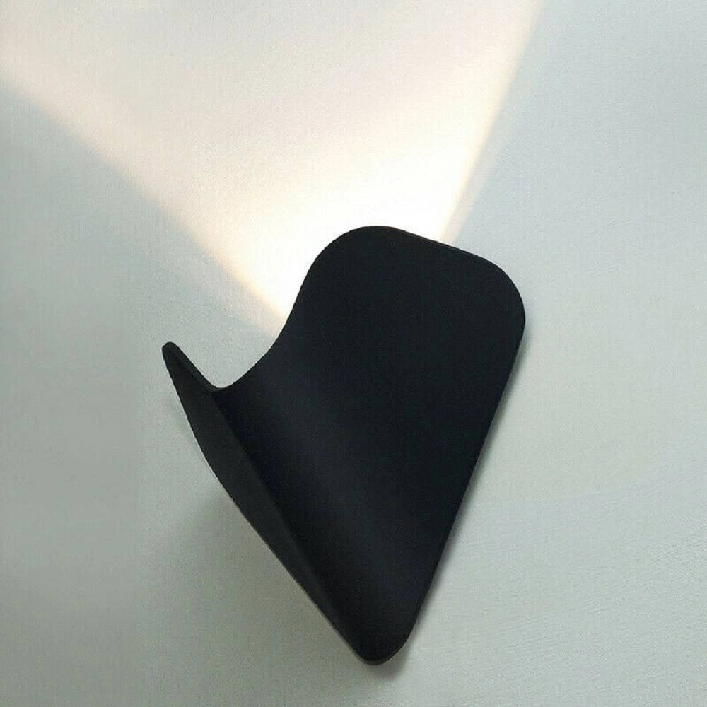 Trade Shop - Applique Led Esterno Parete 12 W Alluminio Nero Luce Fredda Calda Naturale Es61 -