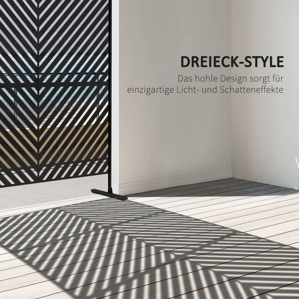 Pannello Divisorio Sichtschutz per Giardino ¨C zephmum ¨C Geometrico, Metallo, 122x45x198 cm, Nero