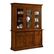 Cristalliera 3 porte in legno noce arte povera 155x42x205 (381) - Mobili 2G
