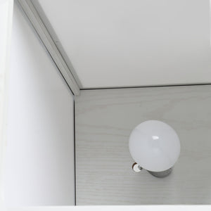 Lampada da Terra con Attacco E27 26x26x160 cm con 3 Mensole e Interruttore a Pedale in MDF e Tessuto Bianco