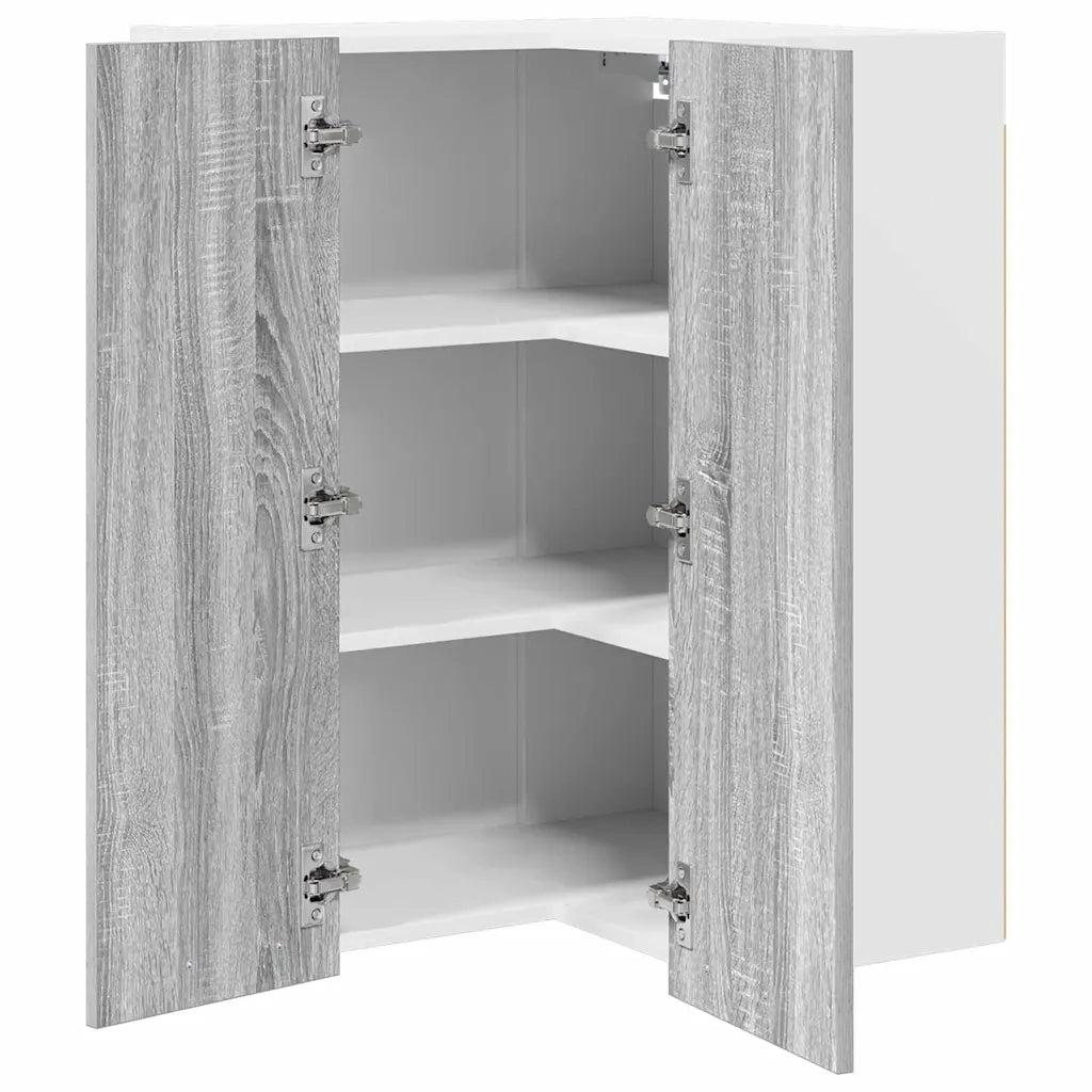 Armadio pensile Grigio Sonoma e Bianco 57 x 57 x 80 cm