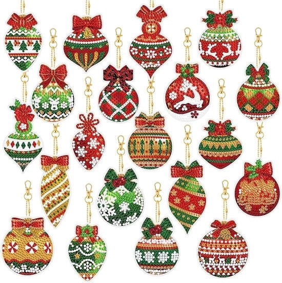 Decorazioni con diamanti per Natale 20 pezzi - set di decorazione con diamanti 5D per bambini per l'attività di Natale.